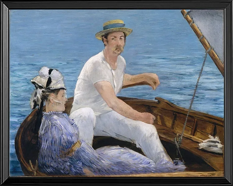 Edouard Manet - Bootfahren 1874 | Giclée Kunstdruck gerahmt