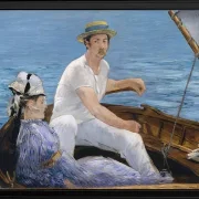Edouard Manet - Bootfahren 1874 | Giclée Kunstdruck gerahmt