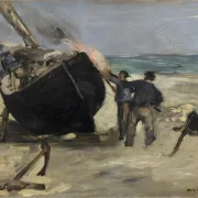 Edouard Manet - Das Boot teeren 1873 | Giclée Kunstdruck gerahmt