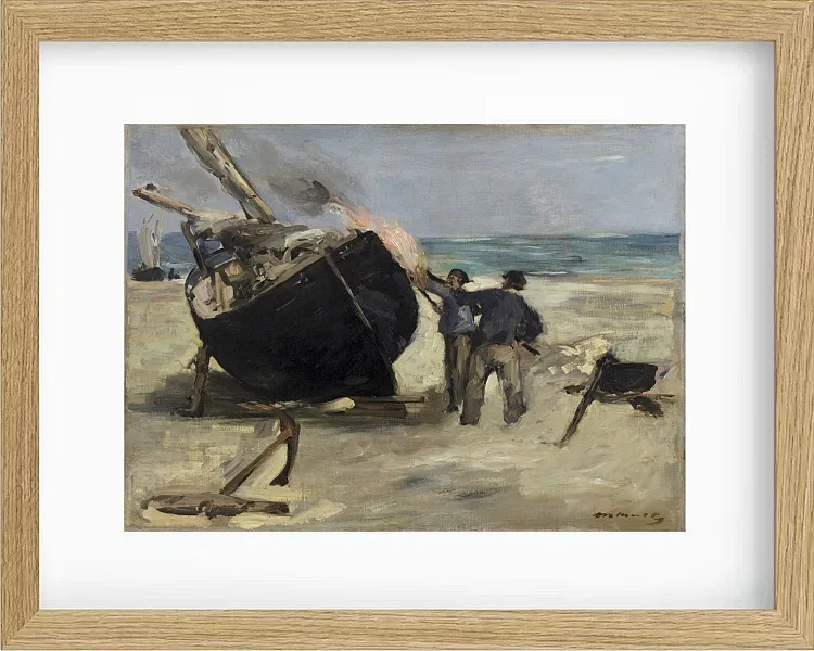Edouard Manet - Das Boot teeren 1873 | Giclée Kunstdruck gerahmt