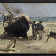 Edouard Manet - Das Boot teeren 1873 | Giclée Kunstdruck gerahmt
