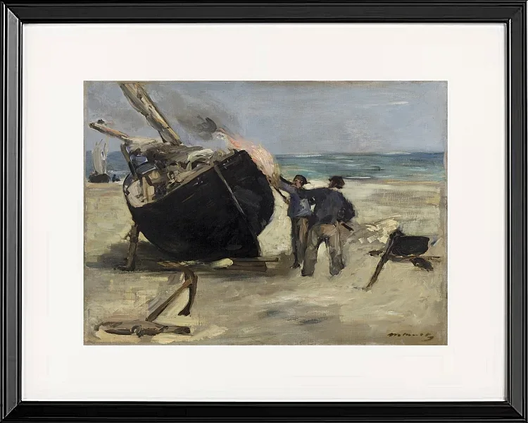 Edouard Manet - Das Boot teeren 1873 | Giclée Kunstdruck gerahmt