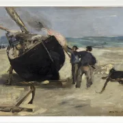 Edouard Manet - Das Boot teeren 1873 | Giclée Kunstdruck gerahmt