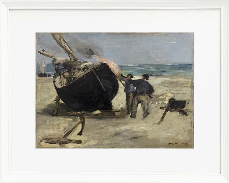 Edouard Manet - Das Boot teeren 1873 | Giclée Kunstdruck gerahmt