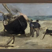 Edouard Manet - Das Boot teeren 1873 | Giclée Kunstdruck gerahmt