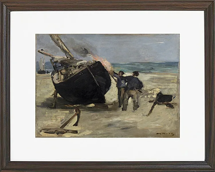 Edouard Manet - Das Boot teeren 1873 | Giclée Kunstdruck gerahmt