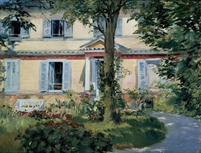 Edouard Manet - Das Haus in Rueil 1882 | Giclée Kunstdruck gerahmt