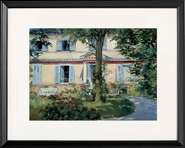 Edouard Manet - Das Haus in Rueil 1882 | Giclée Kunstdruck gerahmt