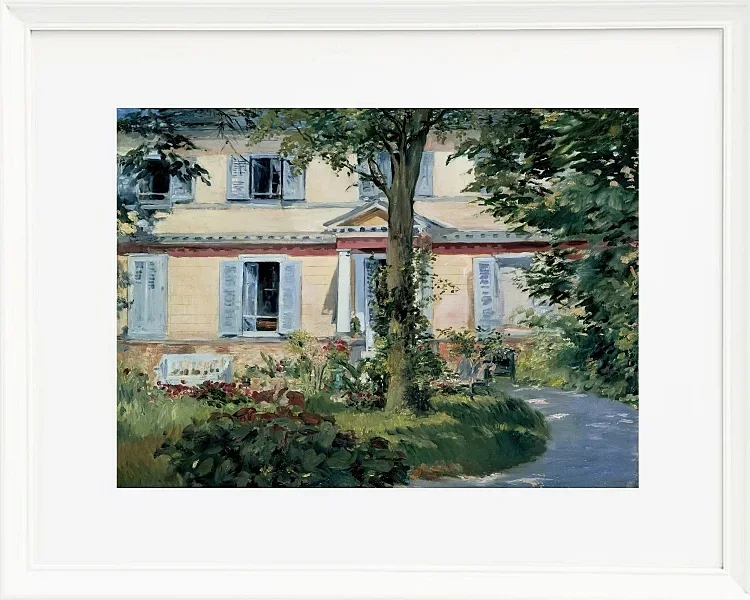 Edouard Manet - Das Haus in Rueil 1882 | Giclée Kunstdruck gerahmt