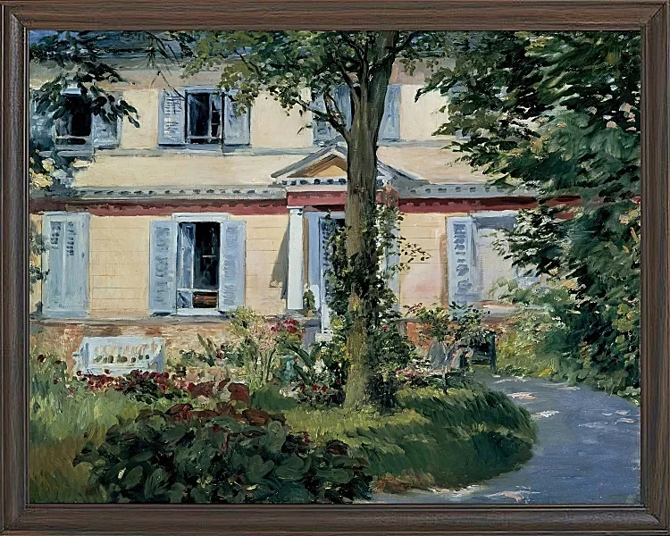 Edouard Manet - Das Haus in Rueil 1882 | Giclée Kunstdruck gerahmt