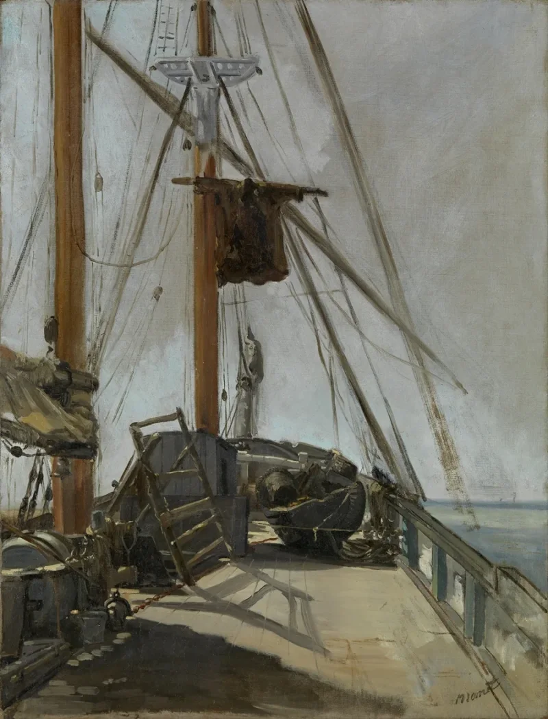 Edouard Manet - Das Schiffsdeck 1872 | Giclée Kunstdruck gerahmt