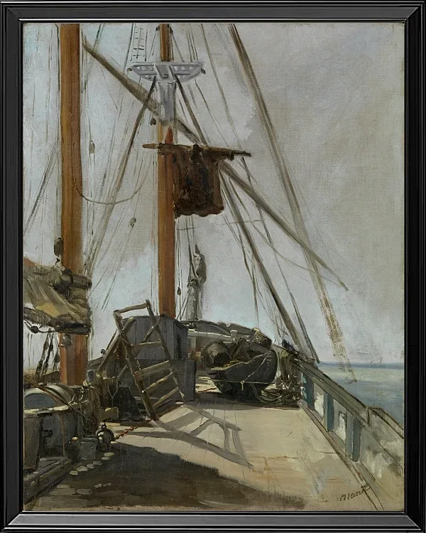 Edouard Manet - Das Schiffsdeck 1872 | Giclée Kunstdruck gerahmt