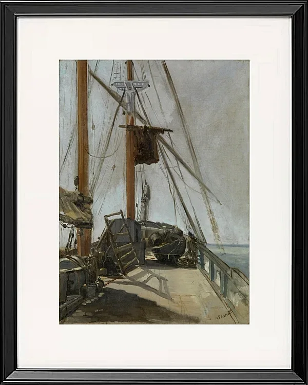 Edouard Manet - Das Schiffsdeck 1872 | Giclée Kunstdruck gerahmt
