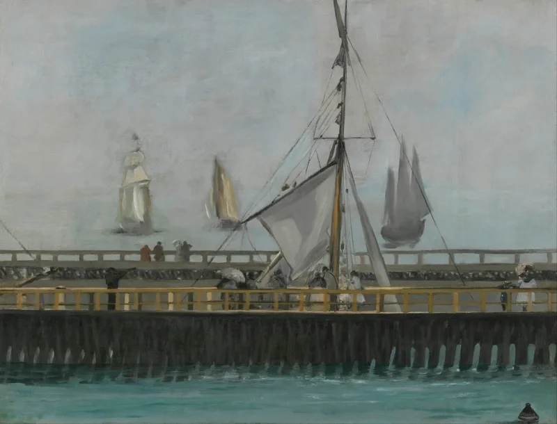 Edouard Manet - Der Steg von Boulogne sur Mer 1868 | Giclée Kunstdruck gerahmt