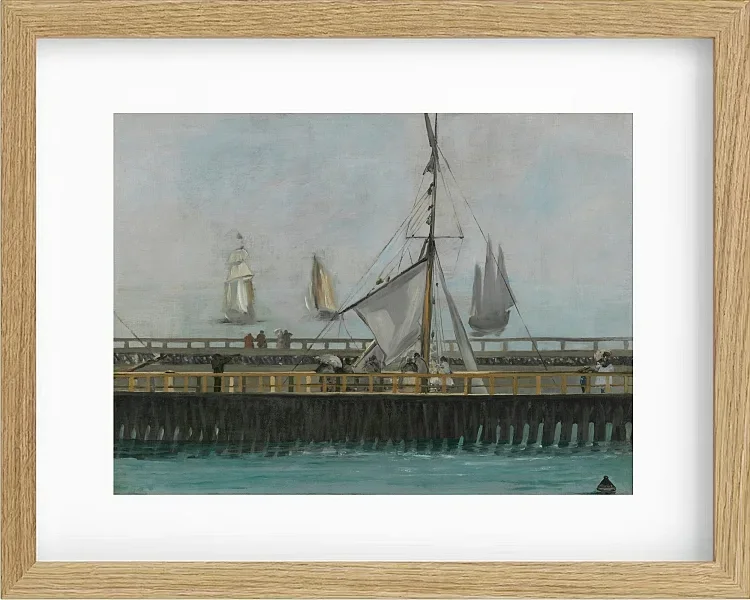 Edouard Manet - Der Steg von Boulogne sur Mer 1868 | Giclée Kunstdruck gerahmt