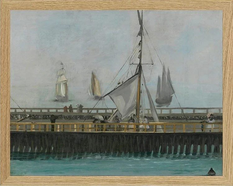 Edouard Manet - Der Steg von Boulogne sur Mer 1868 | Giclée Kunstdruck gerahmt