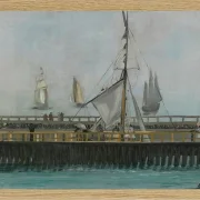 Edouard Manet - Der Steg von Boulogne sur Mer 1868 | Giclée Kunstdruck gerahmt