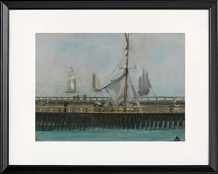 Edouard Manet - Der Steg von Boulogne sur Mer 1868 | Giclée Kunstdruck gerahmt