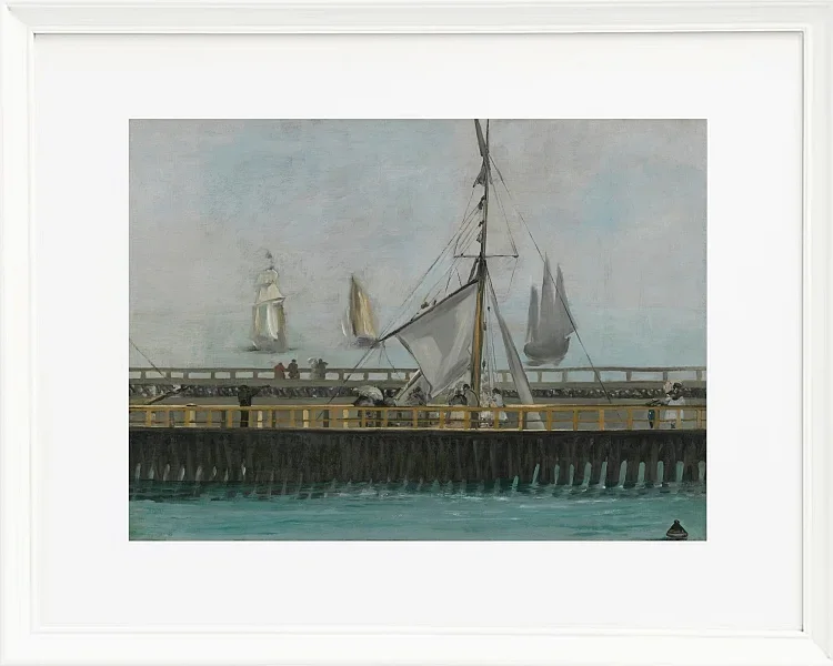 Edouard Manet - Der Steg von Boulogne sur Mer 1868 | Giclée Kunstdruck gerahmt