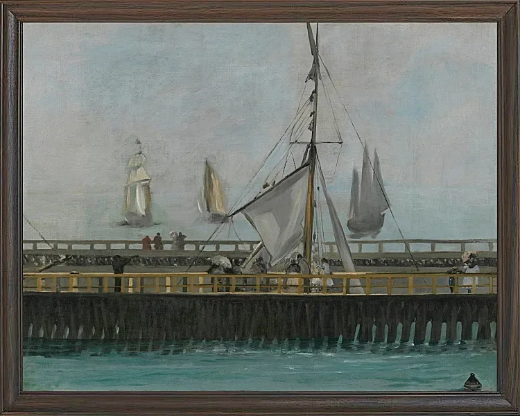 Edouard Manet - Der Steg von Boulogne sur Mer 1868 | Giclée Kunstdruck gerahmt