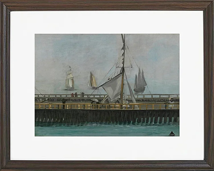 Edouard Manet - Der Steg von Boulogne sur Mer 1868 | Giclée Kunstdruck gerahmt