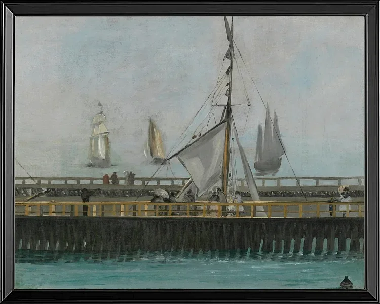 Edouard Manet - Der Steg von Boulogne sur Mer 1868 | Giclée Kunstdruck gerahmt