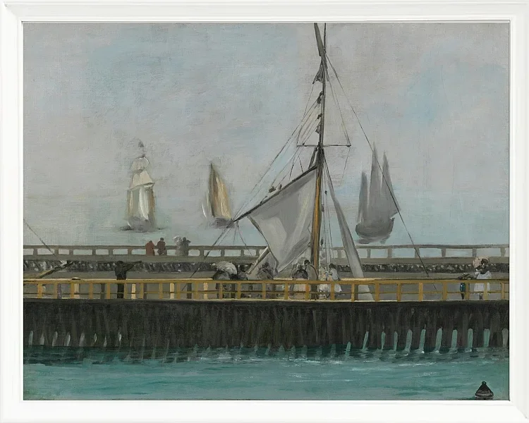 Edouard Manet - Der Steg von Boulogne sur Mer 1868 | Giclée Kunstdruck gerahmt