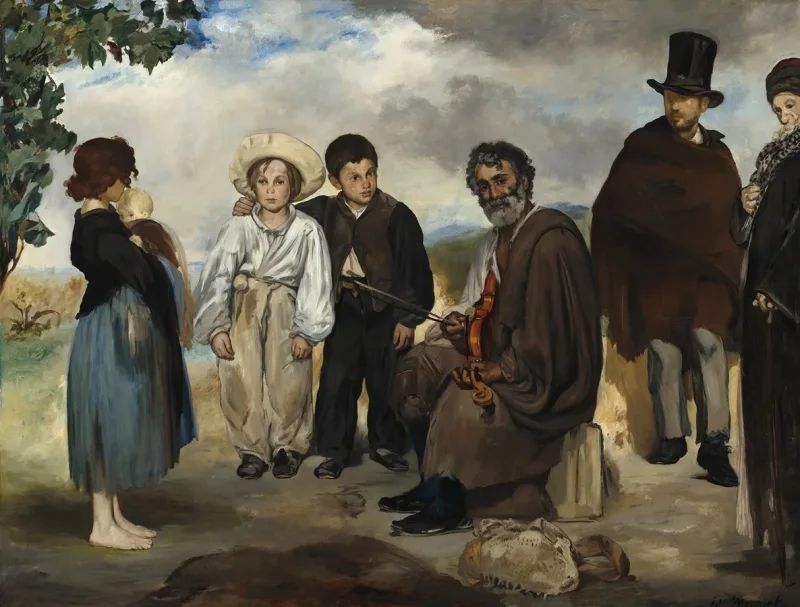 Edouard Manet - Der alte Musiker 1862 | Giclée Kunstdruck gerahmt