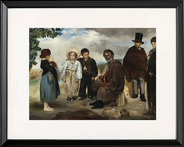 Edouard Manet - Der alte Musiker 1862 | Giclée Kunstdruck gerahmt