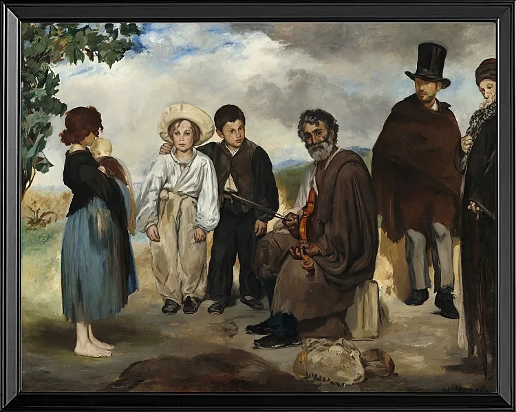 Edouard Manet - Der alte Musiker 1862 | Giclée Kunstdruck gerahmt