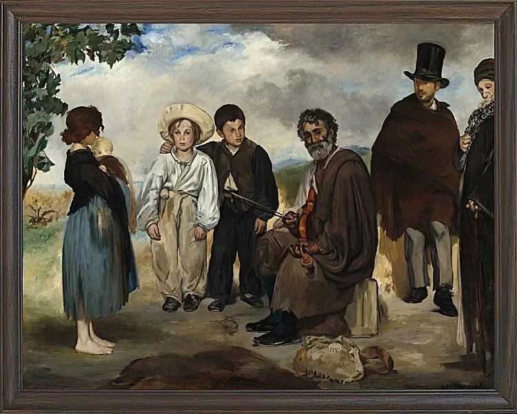 Edouard Manet - Der alte Musiker 1862 | Giclée Kunstdruck gerahmt