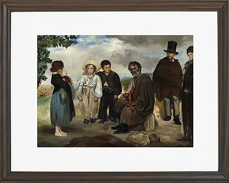 Edouard Manet - Der alte Musiker 1862 | Giclée Kunstdruck gerahmt