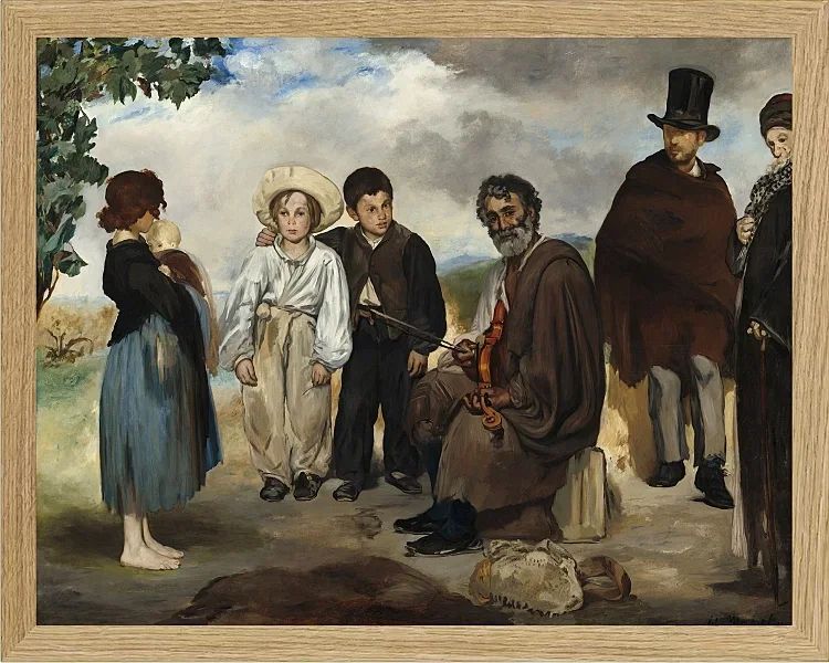 Edouard Manet - Der alte Musiker 1862 | Giclée Kunstdruck gerahmt