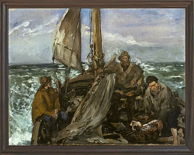 Edouard Manet - Die Arbeiter des Meeres 1874 | Giclée Kunstdruck gerahmt