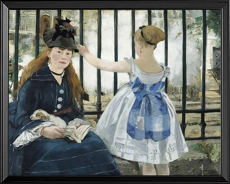 Edouard Manet - Die Eisenbahn 1873 | Giclée Kunstdruck gerahmt