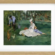 Edouard Manet - Die Familie Monet in ihrem Garten in Argenteuil 1874 | Giclée Kunstdruck gerahmt