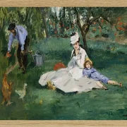 Edouard Manet - Die Familie Monet in ihrem Garten in Argenteuil 1874 | Giclée Kunstdruck gerahmt
