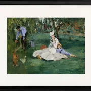 Edouard Manet - Die Familie Monet in ihrem Garten in Argenteuil 1874 | Giclée Kunstdruck gerahmt