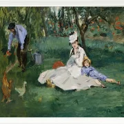 Edouard Manet - Die Familie Monet in ihrem Garten in Argenteuil 1874 | Giclée Kunstdruck gerahmt