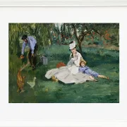 Edouard Manet - Die Familie Monet in ihrem Garten in Argenteuil 1874 | Giclée Kunstdruck gerahmt