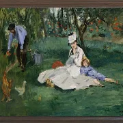 Edouard Manet - Die Familie Monet in ihrem Garten in Argenteuil 1874 | Giclée Kunstdruck gerahmt