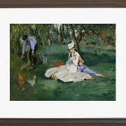 Edouard Manet - Die Familie Monet in ihrem Garten in Argenteuil 1874 | Giclée Kunstdruck gerahmt