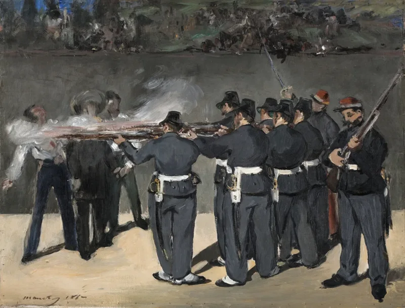 Edouard Manet - Die Hinrichtung Kaiser Maximilians 1867 | Giclée Kunstdruck gerahmt