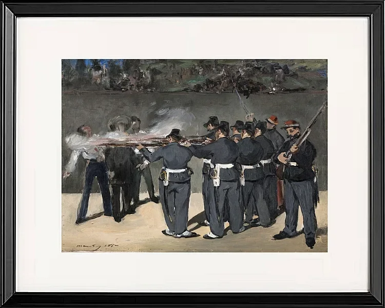 Edouard Manet - Die Hinrichtung Kaiser Maximilians 1867 | Giclée Kunstdruck gerahmt
