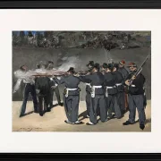 Edouard Manet - Die Hinrichtung Kaiser Maximilians 1867 | Giclée Kunstdruck gerahmt