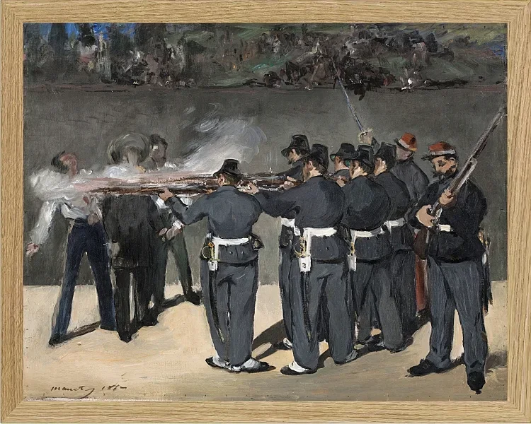 Edouard Manet - Die Hinrichtung Kaiser Maximilians 1867 | Giclée Kunstdruck gerahmt