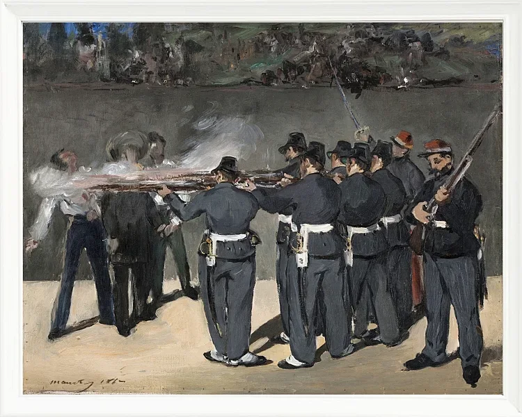 Edouard Manet - Die Hinrichtung Kaiser Maximilians 1867 | Giclée Kunstdruck gerahmt