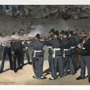 Edouard Manet - Die Hinrichtung Kaiser Maximilians 1867 | Giclée Kunstdruck gerahmt