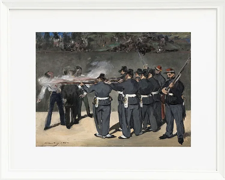 Edouard Manet - Die Hinrichtung Kaiser Maximilians 1867 | Giclée Kunstdruck gerahmt