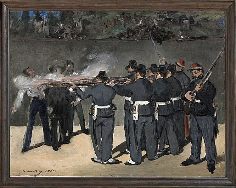 Edouard Manet - Die Hinrichtung Kaiser Maximilians 1867 | Giclée Kunstdruck gerahmt